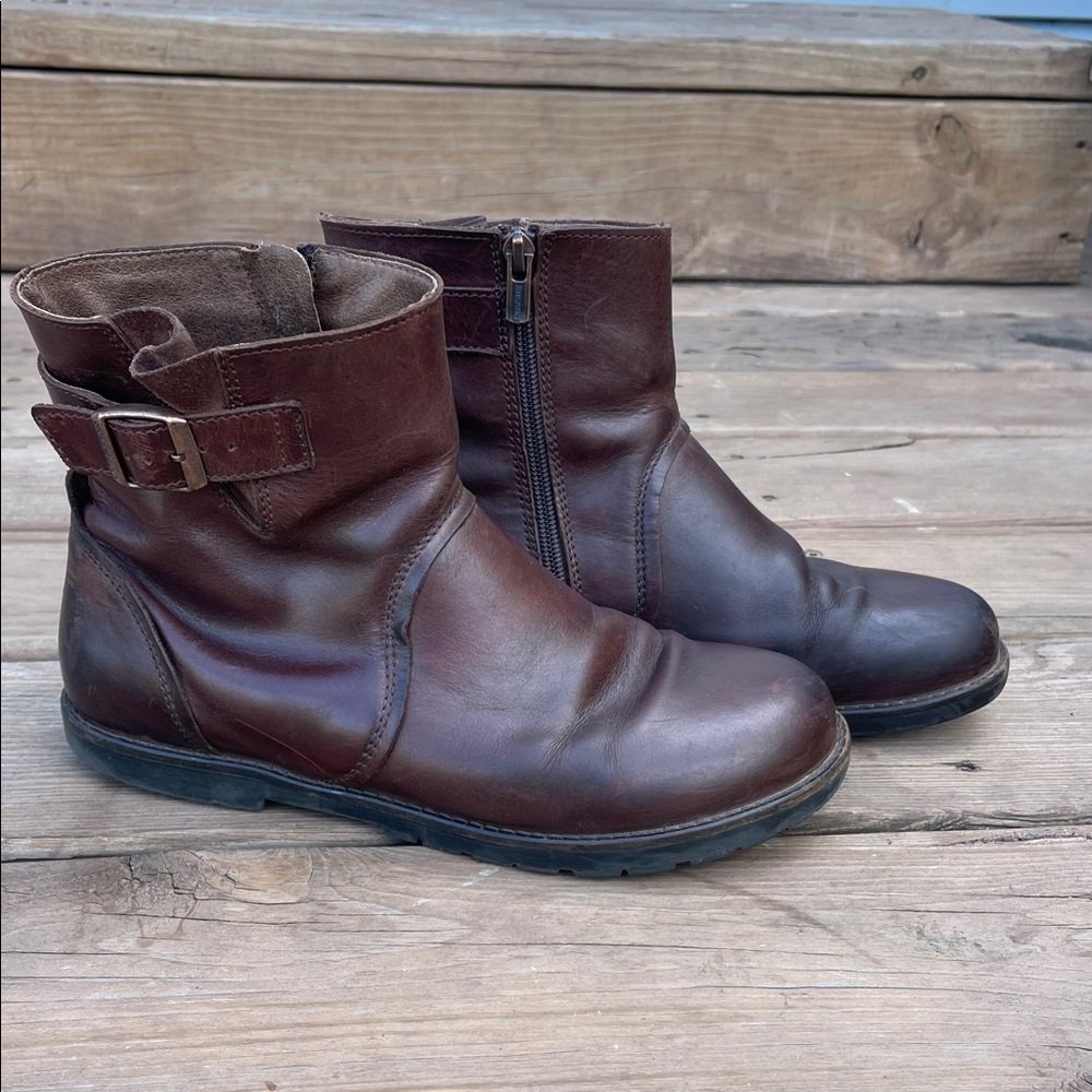 Birkenstock Brown Leather Stowe Ankle Boots